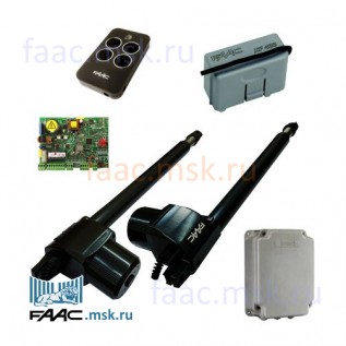 Автоматика для распашных ворот, комплект приводов для распашных ворот FAAC 414 KIT + пульт RC (414 FAAC8 RC)