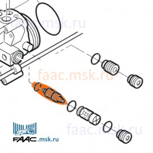Игла стопорного клапана с уплотнительным кольцом для приводов FAAC 400, 402, 422 серий и шлагбаума 615, 620, 640 серии