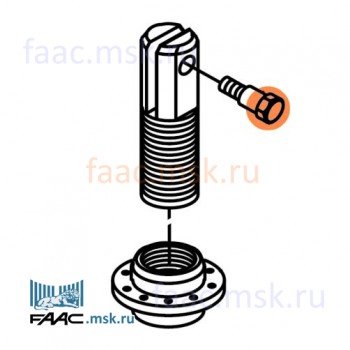 Болт фасонный шарнира гидроцилиндра с пружиной для шлагбаумов FAAC серии 620, 640