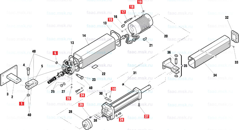 Запасные части для привода распашных ворот FAAC 402 CBC