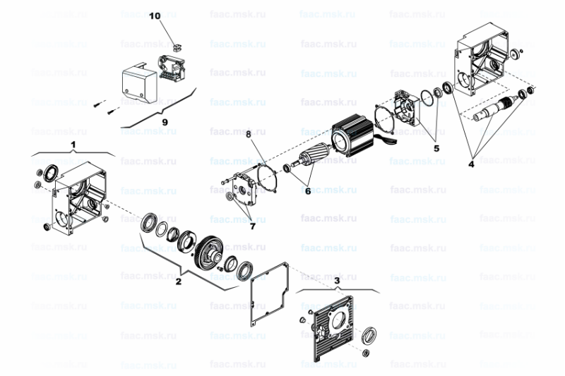 Запасные части для привода секционных гаражных ворот FAAC 541