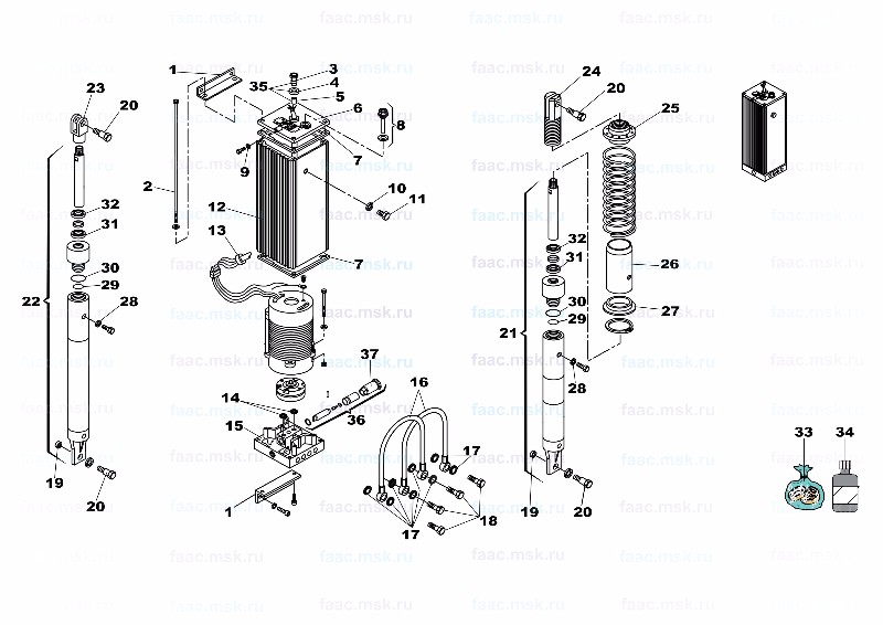 Запасные части для автоматического шлагбаума FAAC 620 STD гидравлика