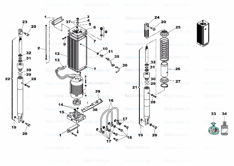 Запасные части для автоматического шлагбаума FAAC 640 STD гидравлика