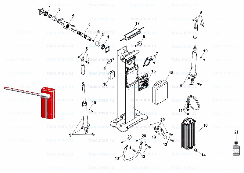 Запасные части для автоматического шлагбаума FAAC B680H